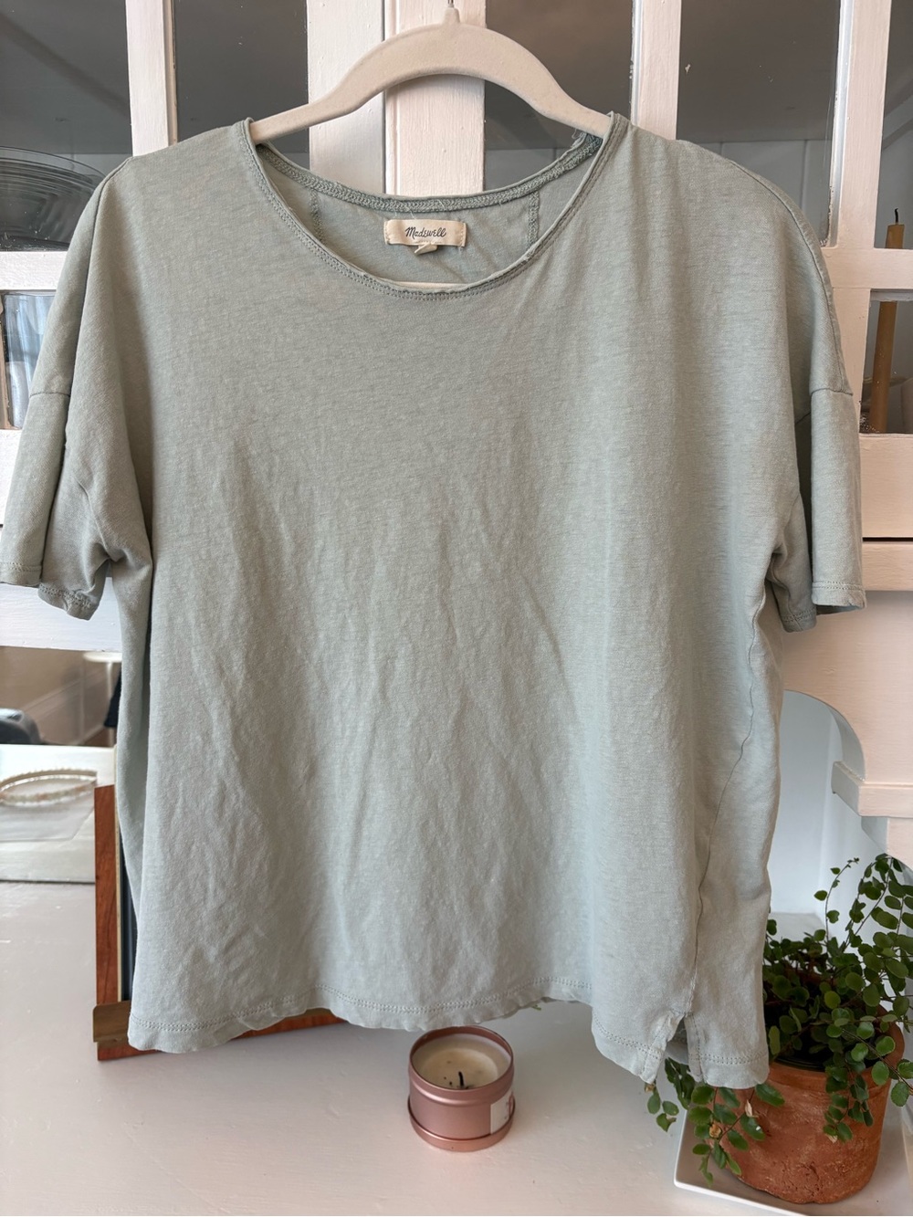 Madewell Light Sage Green Scoop Neck Tee
